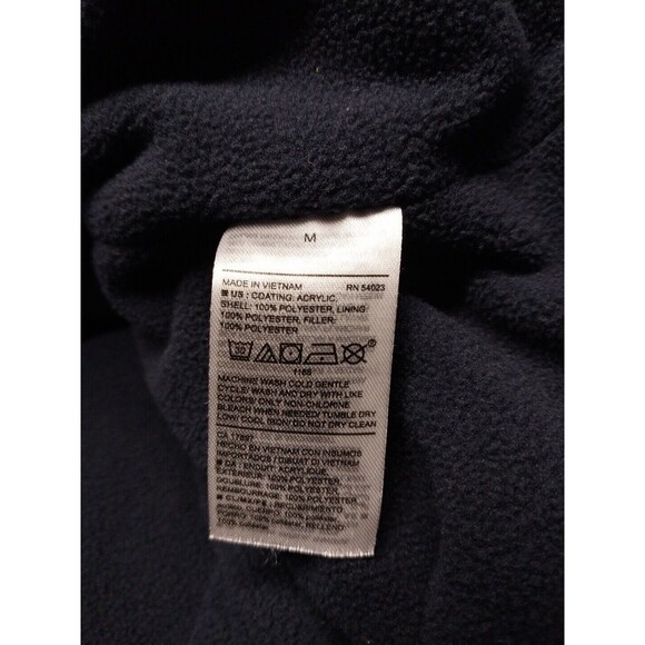 OLD NAVY Mens Medium Puffer Vest Navy Blue Full Zip Quilted Fleece Lined Pockets - Picture 5 of 11